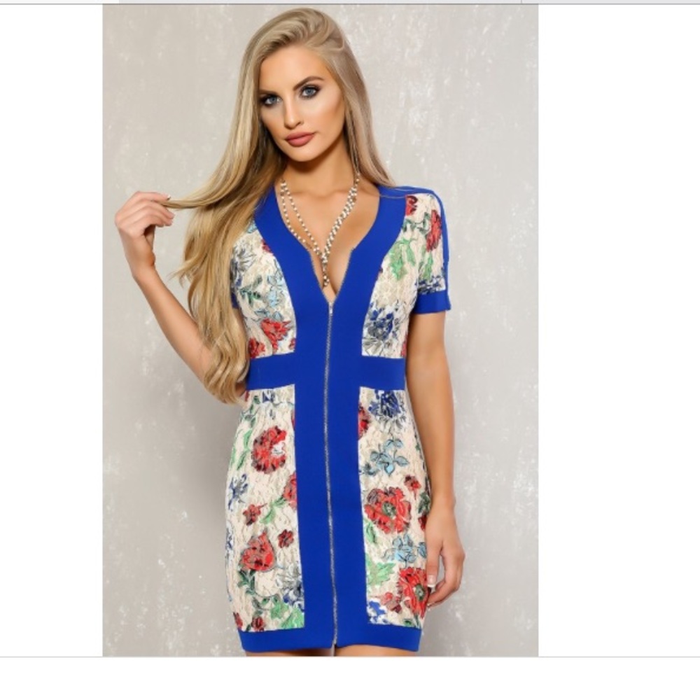 Floral glitter dress NWOT